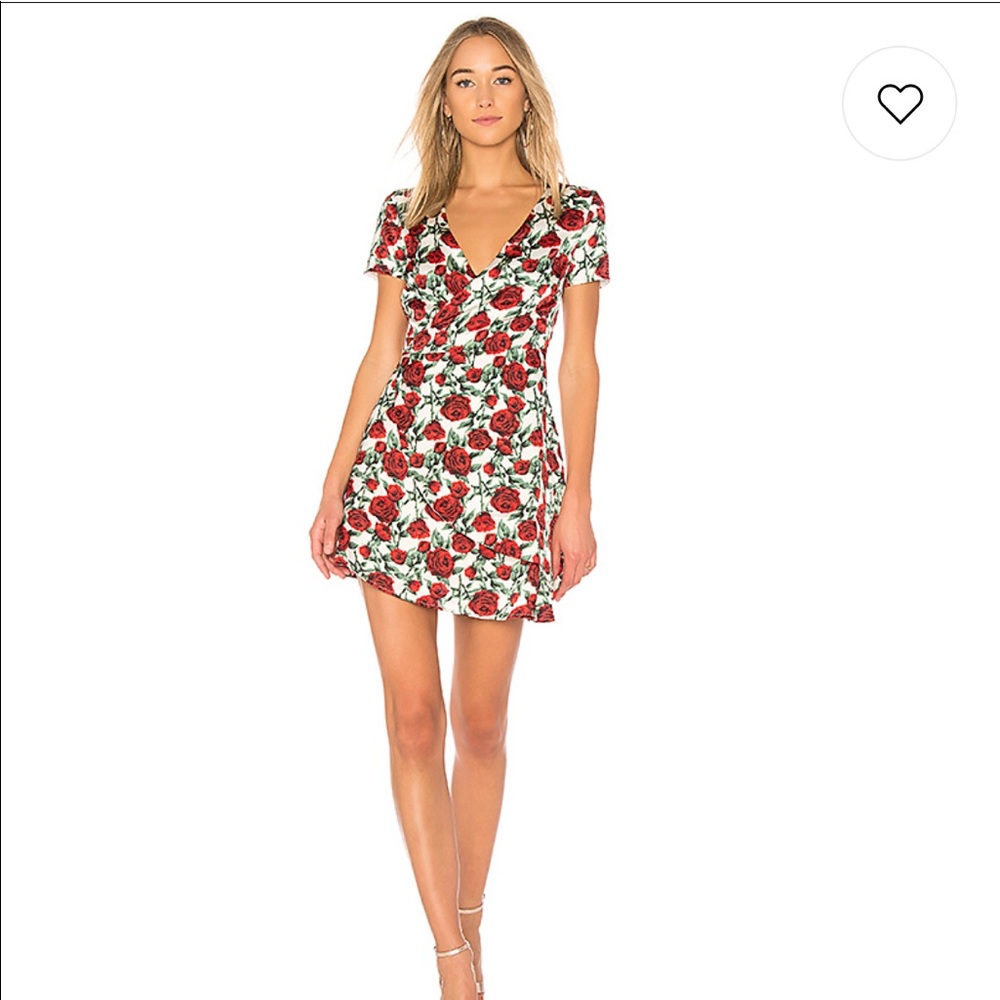 NWT WYLDR Cherry Wine Wrap Dress in Roses XS